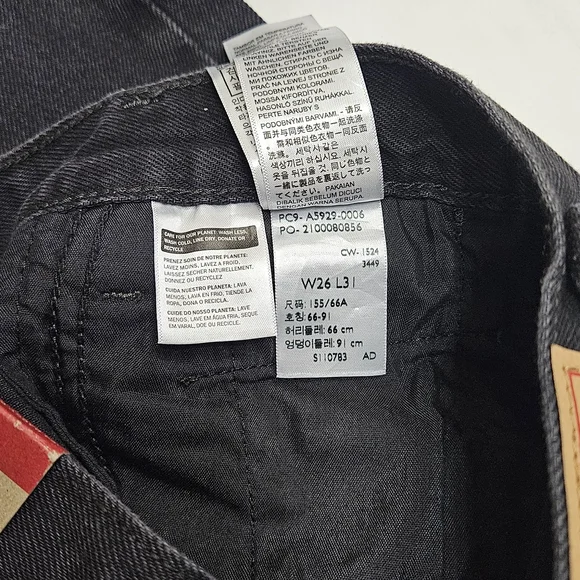 Levi's '94 Baggy Wide Leg Black Jeans 26 - Picture 11 of 12